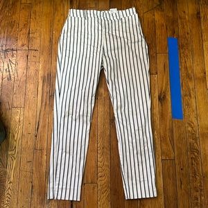 White with navy blue pinstripe dress pants - H&M size 4